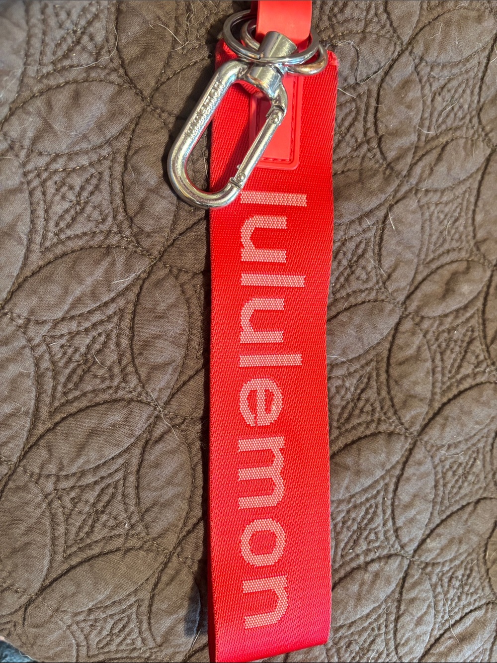 lululemon Lavender Silicone Keychain Strap with Silver Hardware